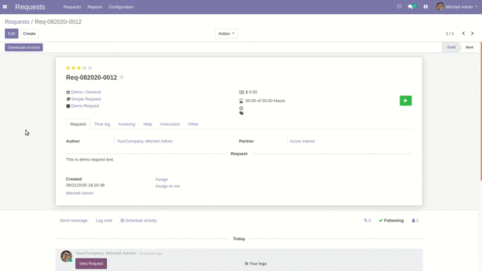 Invoice time tracked on request directly from request page. Invoice time tracked on request directly from request page.