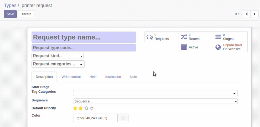 Odoo - Sample 1 for three columns