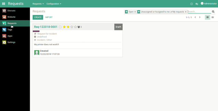 Odoo - Sample 1 for three columns